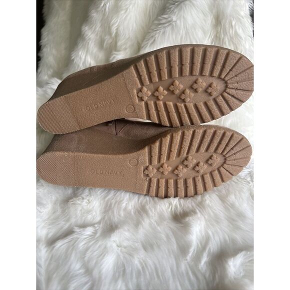 Old Navy‎ Faux Fur Lined Non-Slip Wedge Heel Bootie Size US 10 Beige Color - Picture 4 of 5